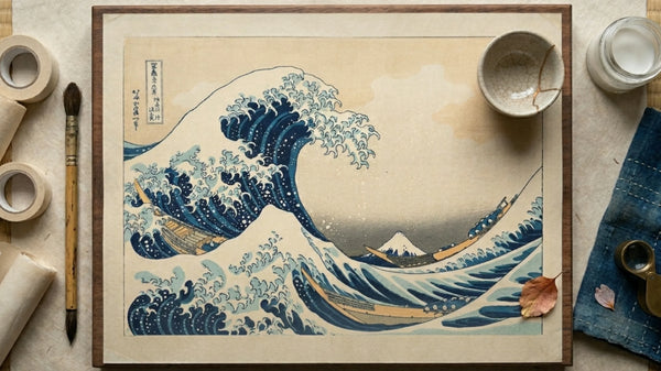 Ukiyo-e woodblock print care, Hokusai Great Wave preservation, Japanese art restoration, museum conservation.