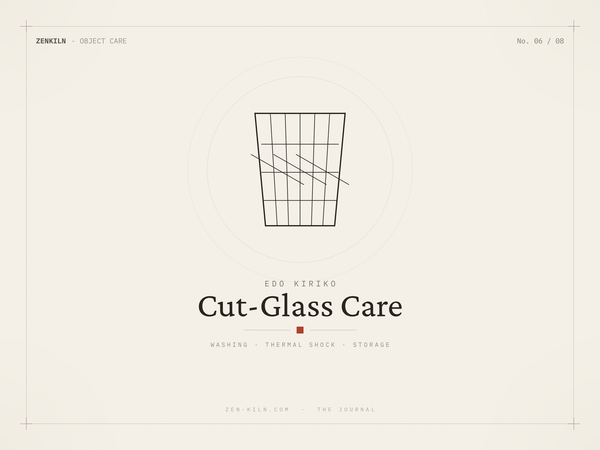 Editorial illustration — Edo Kiriko cut glass care guide