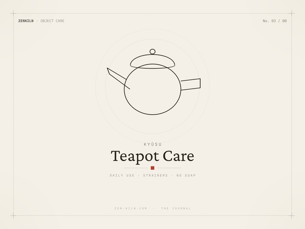 Editorial illustration — Japanese kyusu teapot care guide
