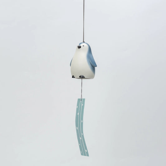 Seto Penguin Wind Chime | Japanese Ceramic Furin, 8.5 cm