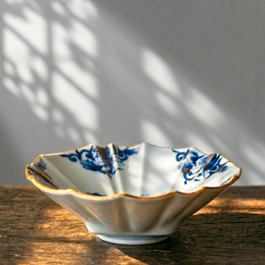 Cuenco Arita de arabesco azul | Porcelana japonesa pintada a mano