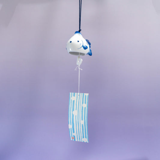 Goldfish furin wind chime hanging with paper strip