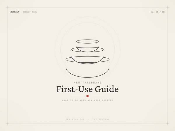 Editorial illustration — first-use guide for new Japanese tableware