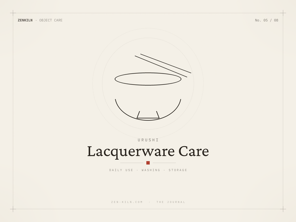 Editorial illustration — Japanese urushi lacquerware care guide