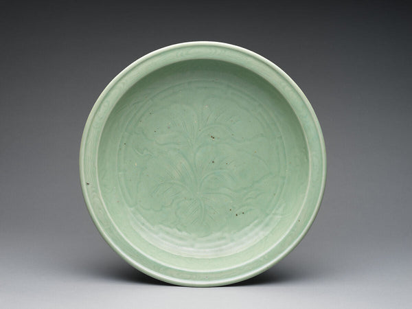 Large Arita celadon dish with plant decoration, Japan, circa 1640s, The Metropolitan Museum of Art
