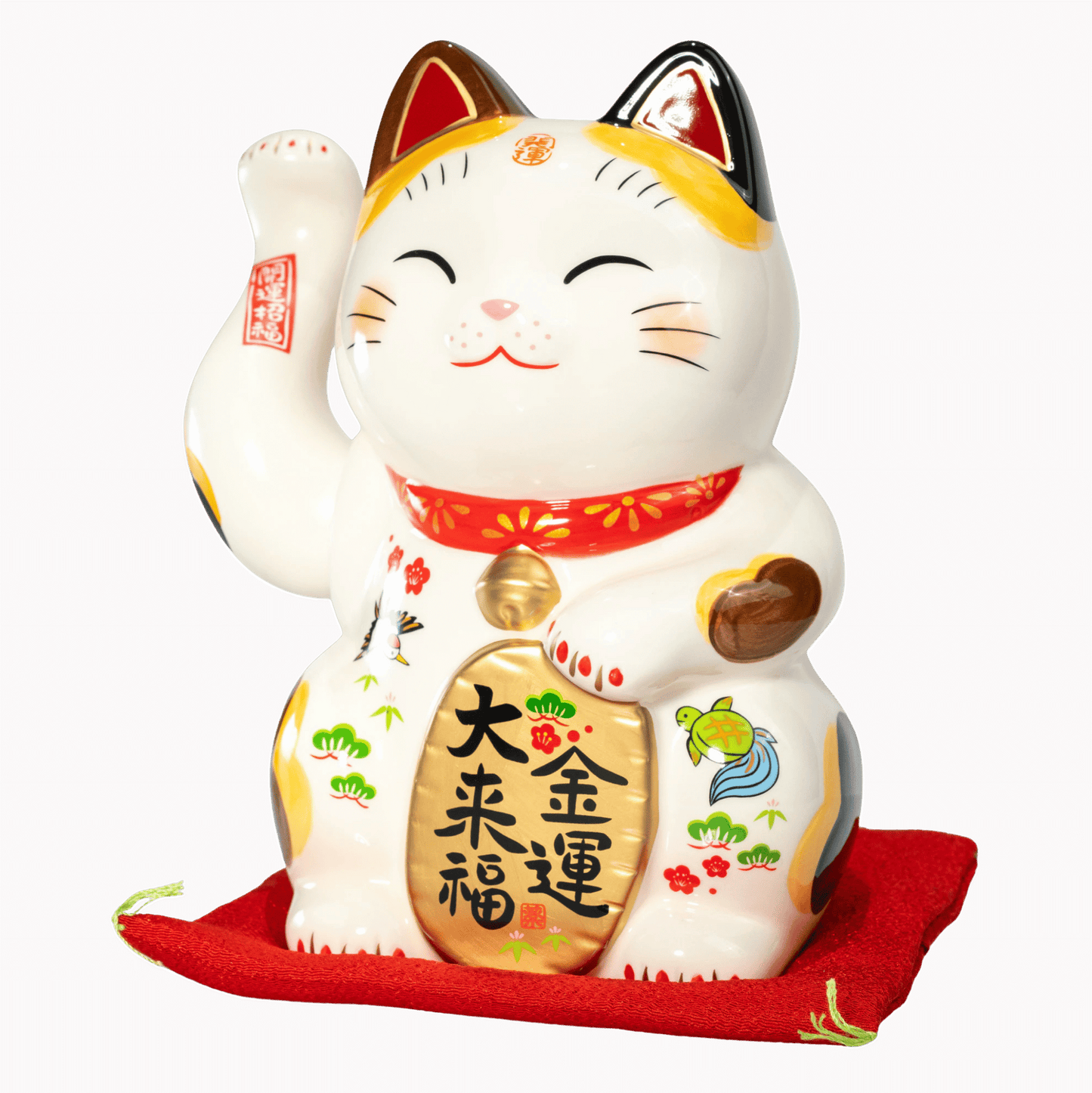 Maneki neko à bras électrique | figurine de chat porte-bonheur du four Yakushi, 21 cm