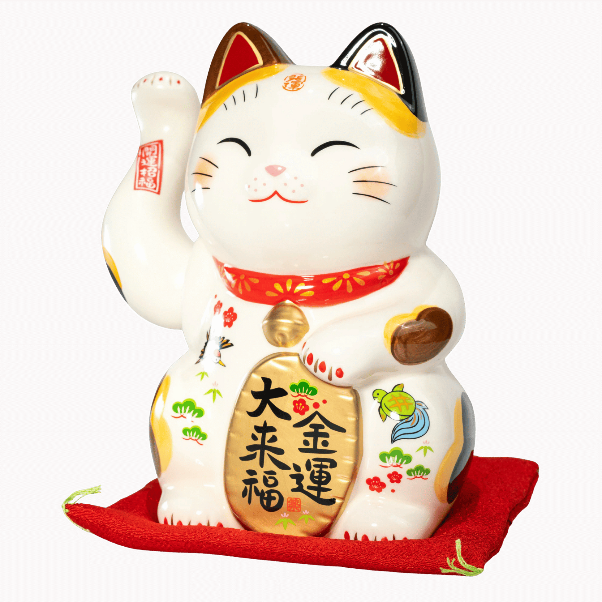 Maneki neko à bras électrique | figurine de chat porte-bonheur du four Yakushi, 21 cm