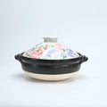 Japanese Rose Donabe Clay Pot | Banko Body + Seto Lid Earthenware Hot Pot, 25cm Serves 2-3