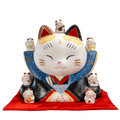 Large Maneki Neko Piggy Bank | Yakushigama Seven Gods Lucky Cat, 22 cm