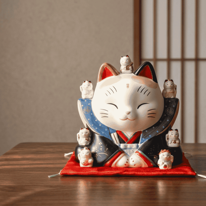 Large Maneki Neko Piggy Bank | Yakushigama Seven Gods Lucky Cat, 22 cm (view 2)