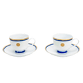 Paire tasse et soucoupe Mino-yaki Kikumon chrysanthème vintage 1980
