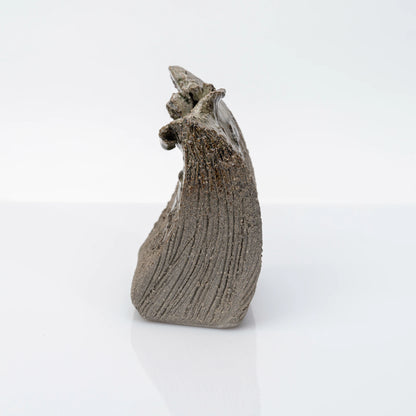 Shigaraki Bud Vase, Hechimon Hand-Built Stoneware with Ash-Glaze Drip