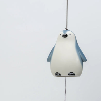 Seto Penguin Wind Chime | Japanese Ceramic Furin, 8.5 cm