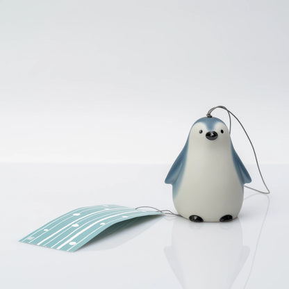 Seto Penguin Wind Chime | Japanese Ceramic Furin, 8.5 cm