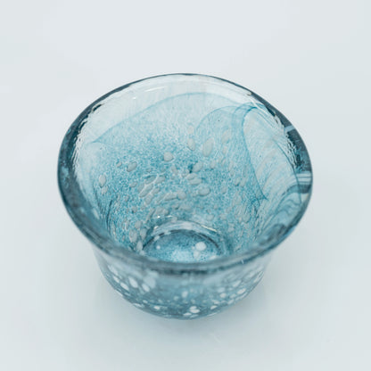Japanese Cold Sake Set, Handmade Soda-Lime Glass | Toyo Sasaki Carafe with Ice Pocket & 2 Cups