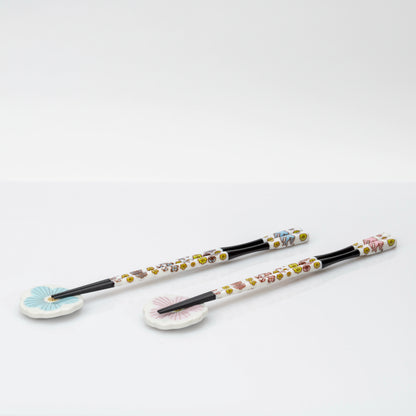 Japanese Chopstick Set for Two | Harekutani Kutani Porcelain Rests