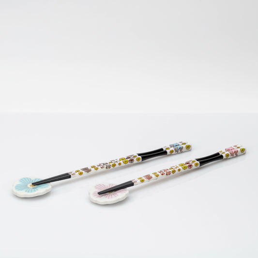 Japanese Chopstick Set for Two | Harekutani Kutani Porcelain Rests