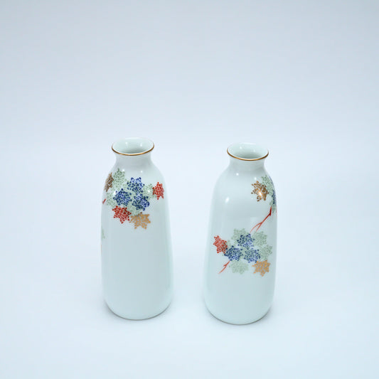 Vintage 1977 Fukagawa Seiji Kurenai Sake Set — 2 Tokkuri & 5 Ochoko, Arita — view 5