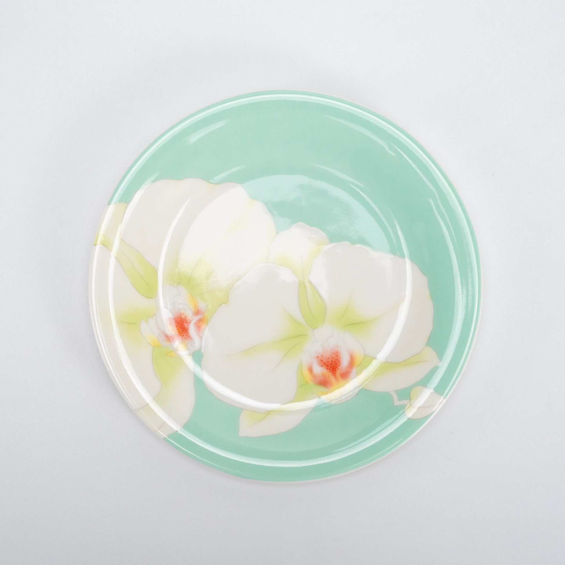 Vintage 1975 Koransha Phalaenopsis Plate Set of 5 — Arita-yaki Porcelain — view 2