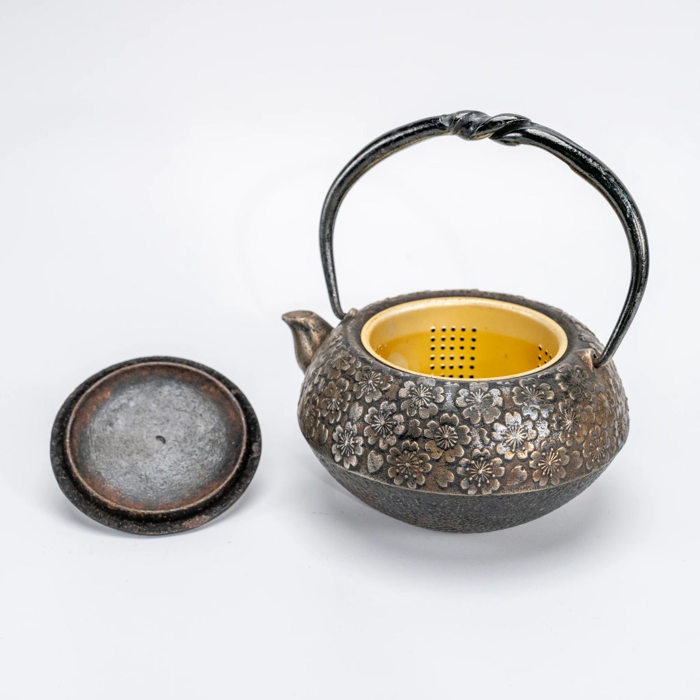 Vintage Nambu Satetsu Kyusu by Kiyosue — Sakura Cast Iron Teapot, Morioka — view 8