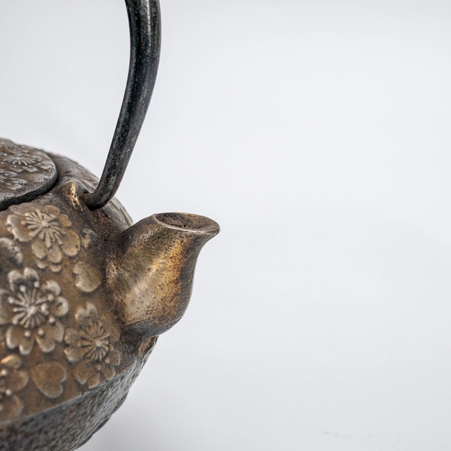 Vintage Nambu Satetsu Kyusu by Kiyosue — Sakura Cast Iron Teapot, Morioka — view 6