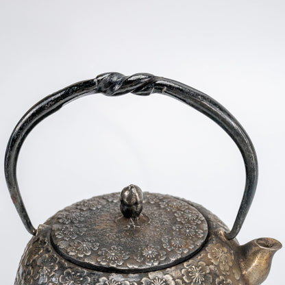 Vintage Nambu Satetsu Kyusu by Kiyosue — Sakura Cast Iron Teapot, Morioka — view 7