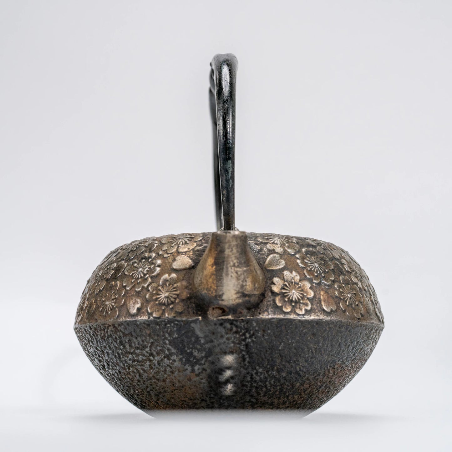 Vintage Nambu Satetsu Kyusu by Kiyosue — Sakura Cast Iron Teapot, Morioka — view 3