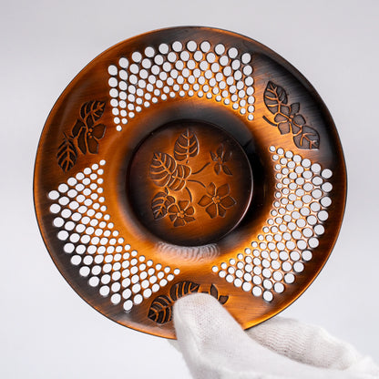 Vintage Japanese Copper Tea Saucer Set of 5 — Martian Sazanka Series (1980)