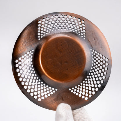 Vintage Japanese Copper Tea Saucer Set of 5 — Martian Sazanka Series (1980)