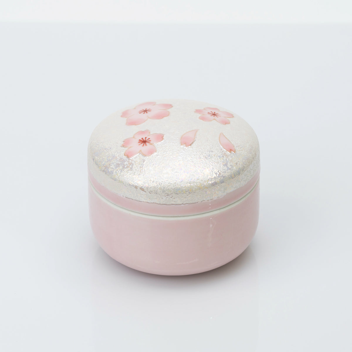 Arita Pink Cherry Blossom Lidded Box, 8.5 cm