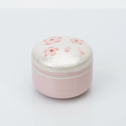 Arita Pink Cherry Blossom Lidded Box, 8.5 cm
