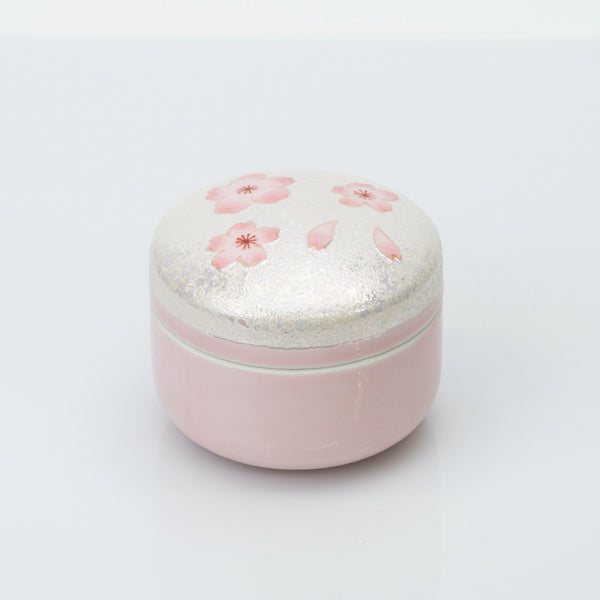 Arita Pink Cherry Blossom Lidded Box, 8.5 cm