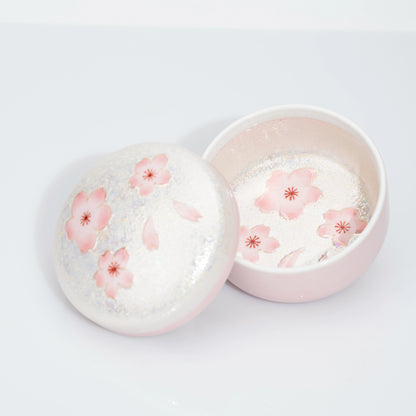 Arita Pink Cherry Blossom Lidded Box, 8.5 cm
