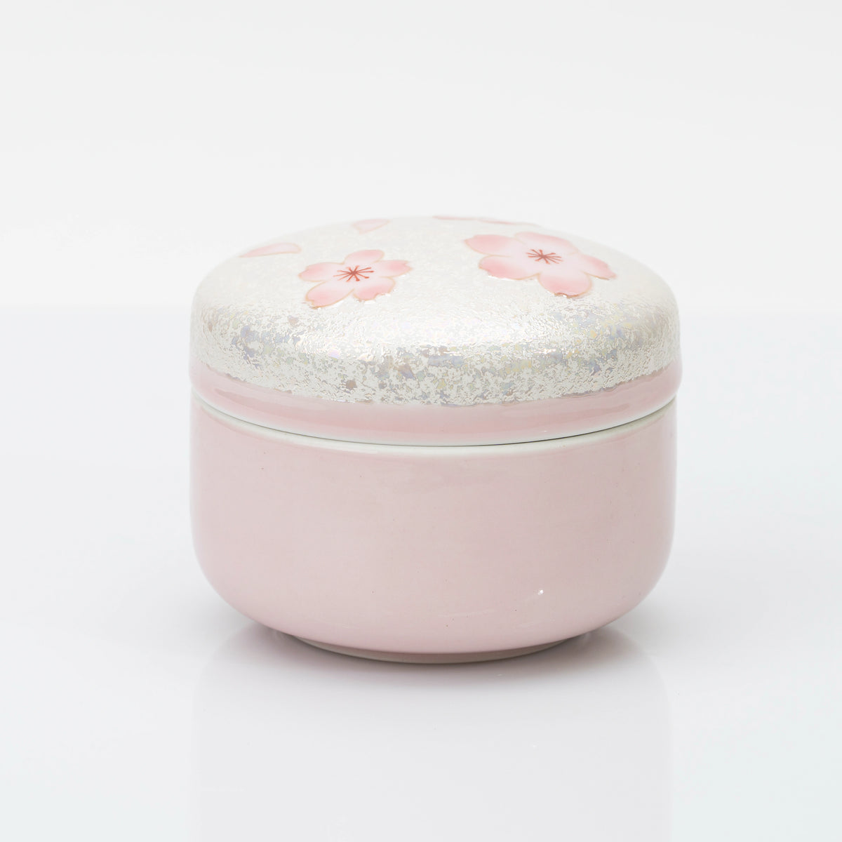 Arita Pink Cherry Blossom Lidded Box, 8.5 cm