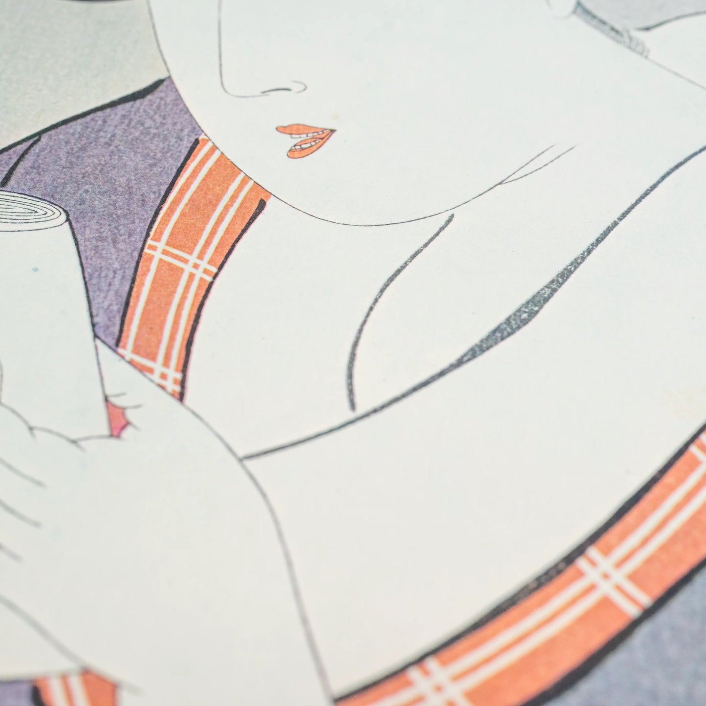 Portfolio d'estampes ukiyo-e sur bois vintage d'après Utamaro — 6 reproductions bijin-ga ōban, portfolio en washi (fukkokuban) (vue 14)