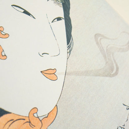 Portfolio d'estampes ukiyo-e sur bois vintage d'après Utamaro — 6 reproductions bijin-ga ōban, portfolio en washi (fukkokuban) (vue 15)