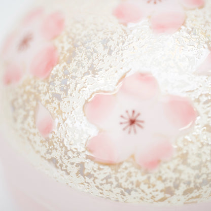 Arita Pink Cherry Blossom Lidded Bowl, 9.7 cm