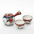 Japanese Camellia Tea Set | Hand-Painted Kyusu & Two Porcelain Cups