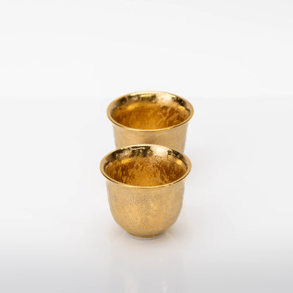 Service à thé Arita doré, théière et 2 tasses