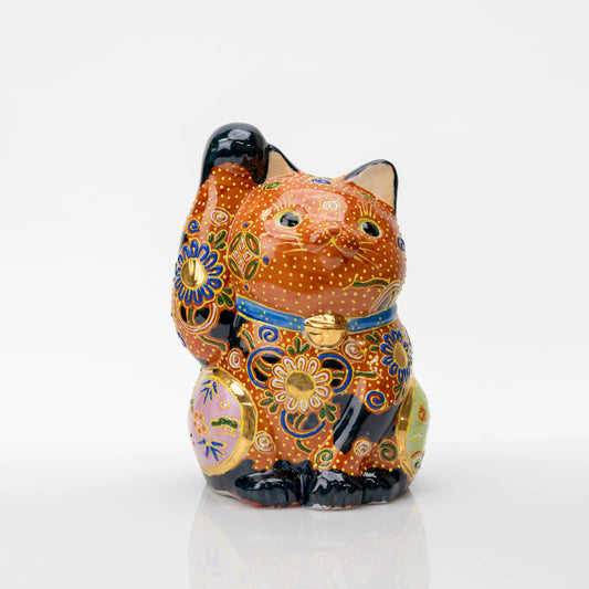 Kutani Cha-Mori Lucky Cat, 21 cm