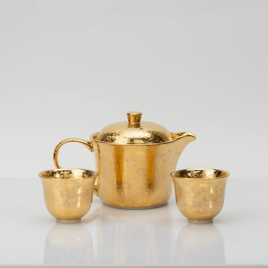 Arita Gold Tea Set in Wooden Box | Teapot & 2 Cups