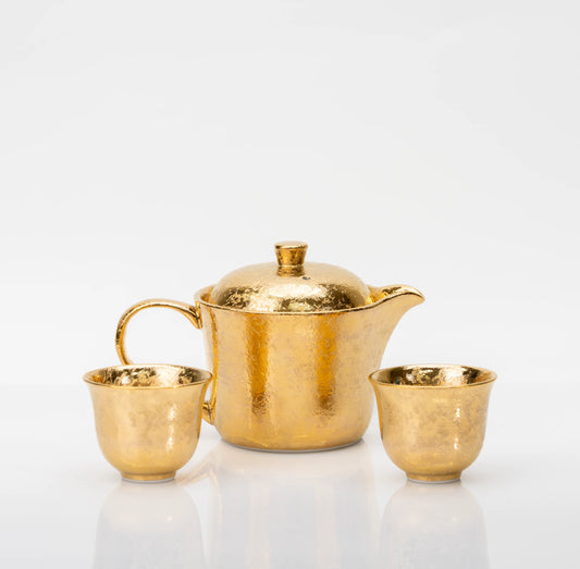 Arita Gold Tea Set in Wooden Box | Teapot & 2 Cups
