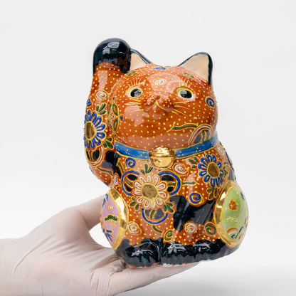 Kutani Cha-Mori Lucky Cat, 21 cm