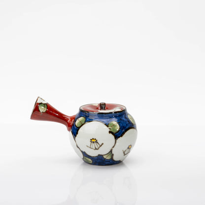Japanese Camellia Tea Set | Hand-Painted Kyusu & Two Porcelain Cups