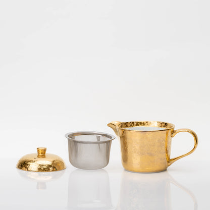 Service à thé Arita doré, théière et 2 tasses