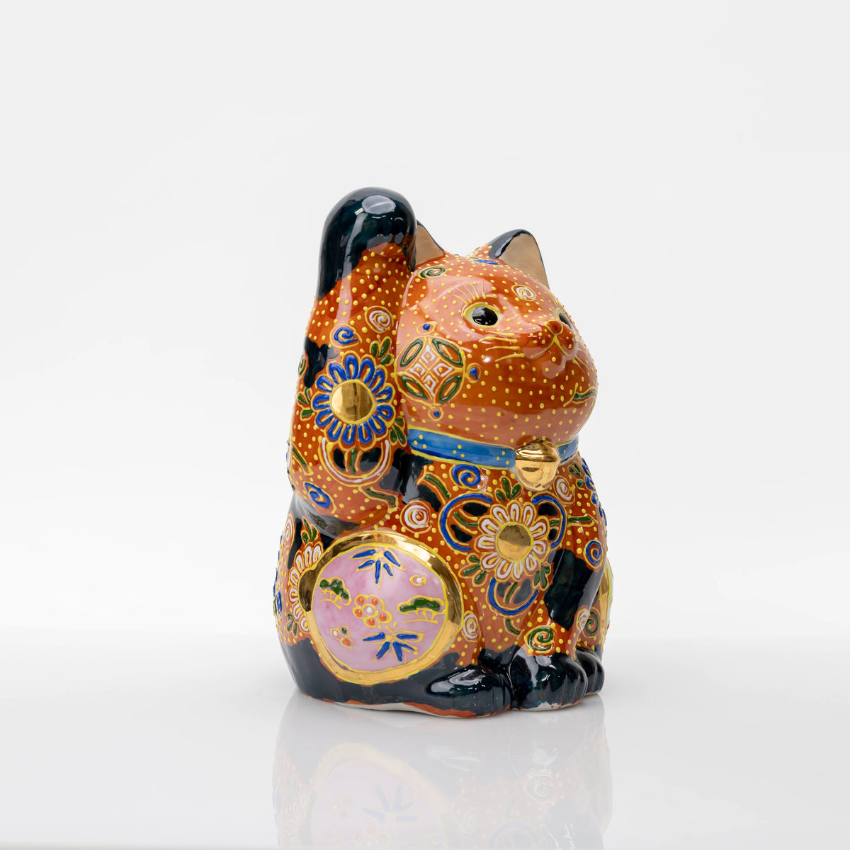 Kutani Cha-Mori Lucky Cat, 21 cm