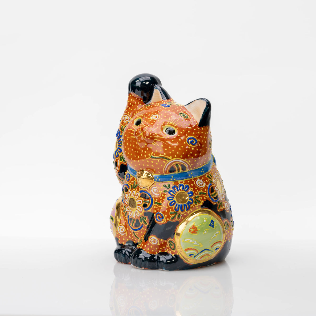Kutani Cha-Mori Lucky Cat, 21 cm