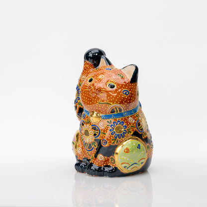 Kutani Cha-Mori Lucky Cat, 21 cm