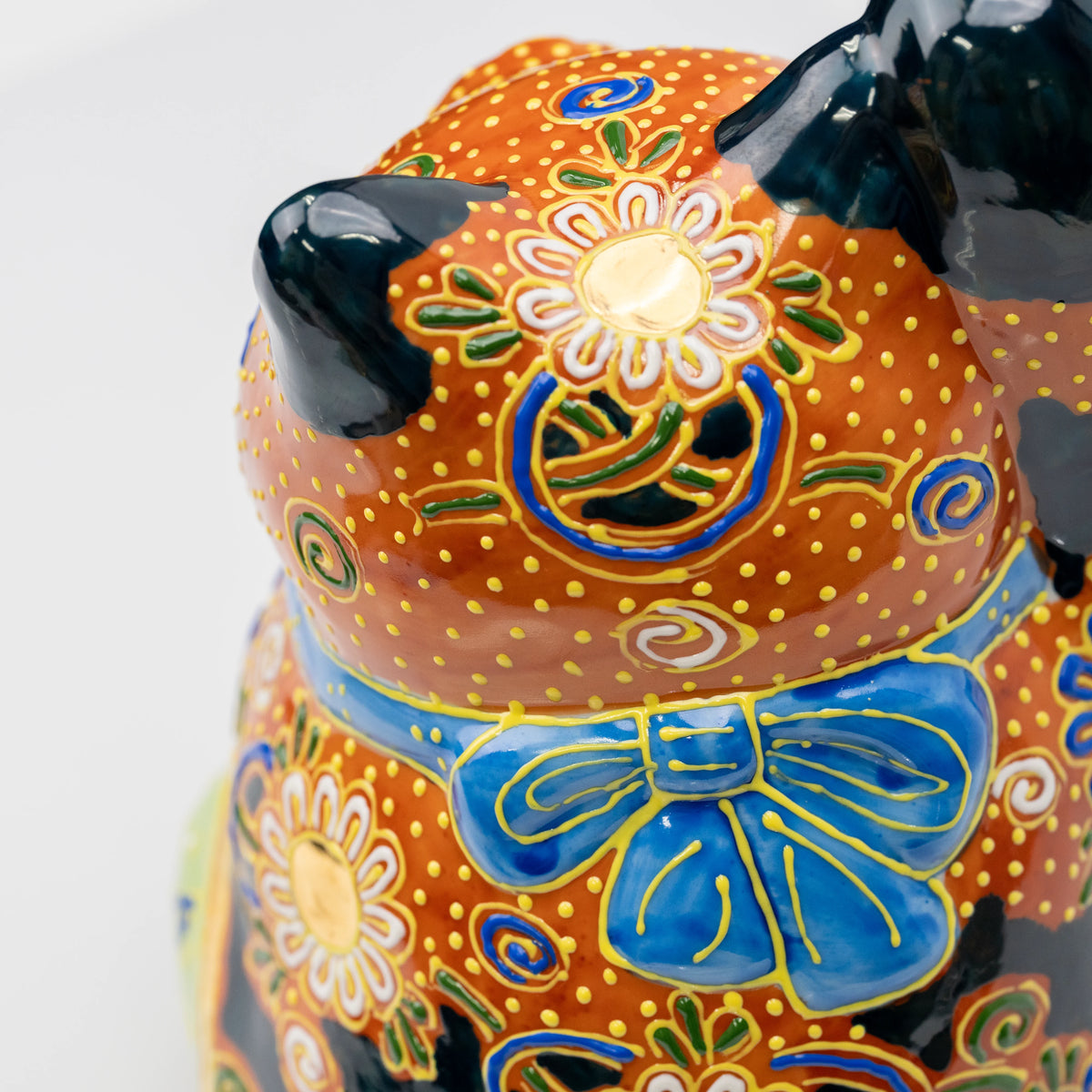 Kutani Cha-Mori Lucky Cat, 21 cm