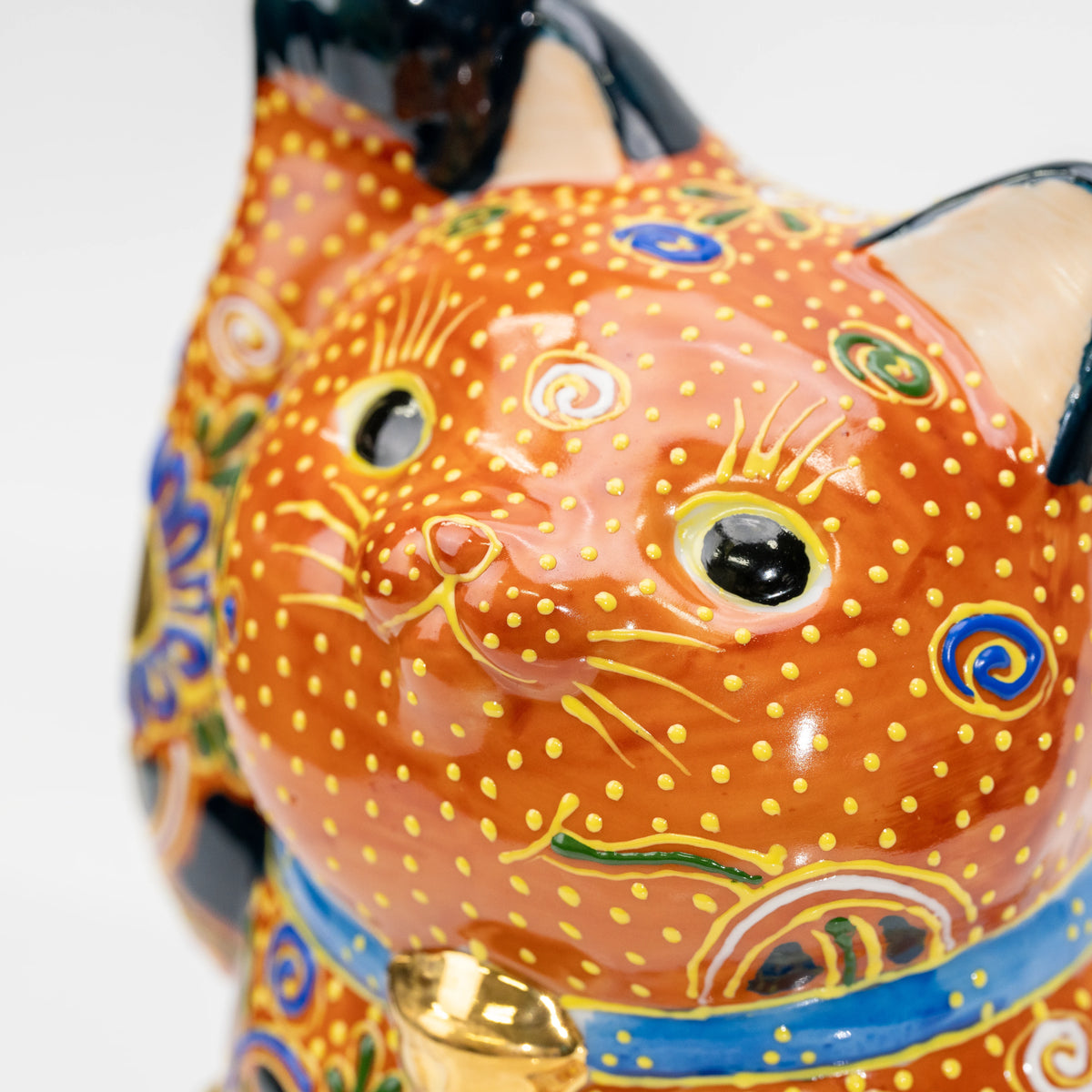 Kutani Cha-Mori Lucky Cat, 21 cm